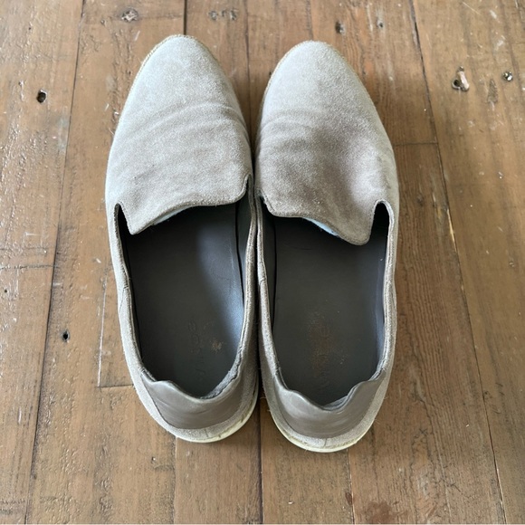 VINCE Dillon Sneakers EU 37 US 7 Beige Woodsmoke Suede Slip On Woven Preppy - Picture 6 of 9